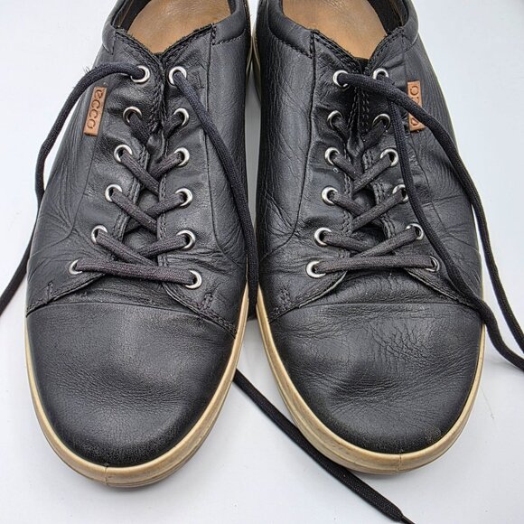 ECCO Soft 7 Mens Size 13 Black Leather Lace Up Shoes Walking Comfort Work Wear - Picture 10 of 13